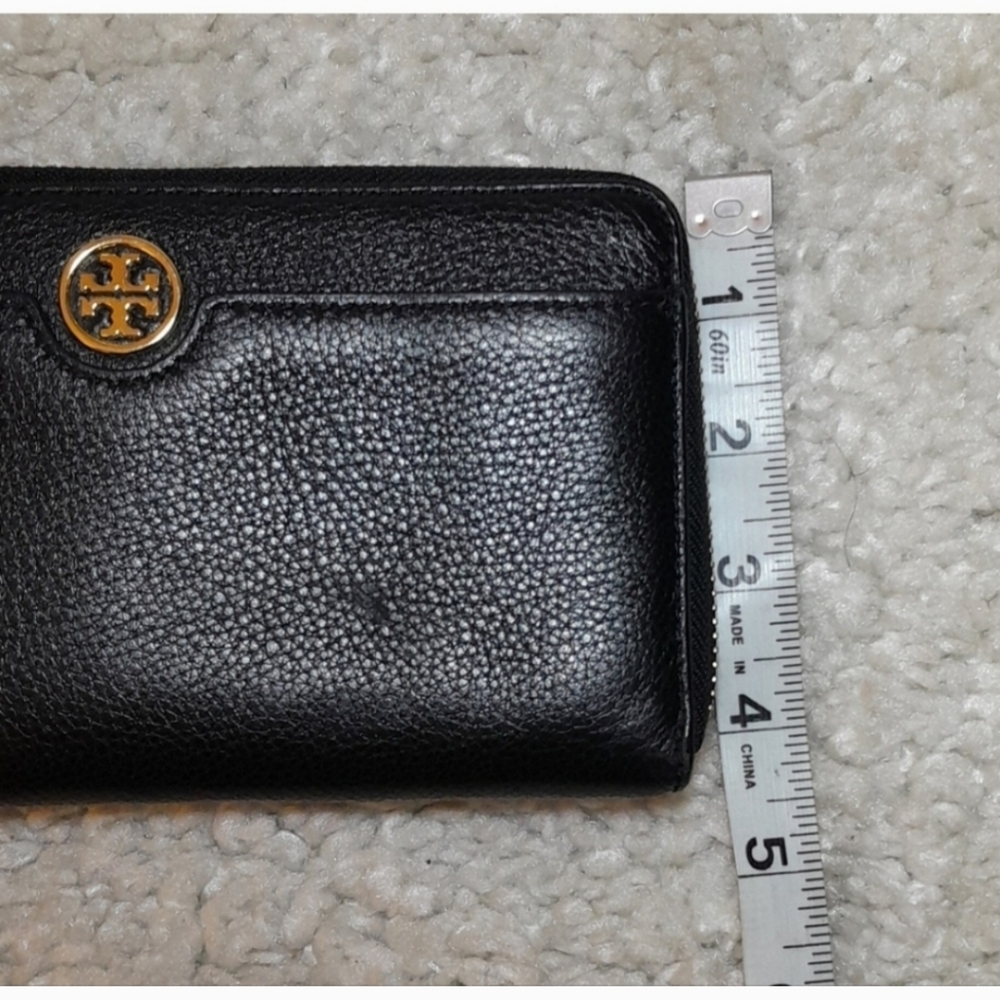 TORY BURCH Black Leather Zip Around Wallet LANDON CONTINENTAL - Picture 5 of 12